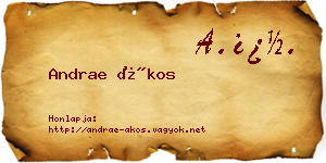 Andrae Ákos névjegykártya